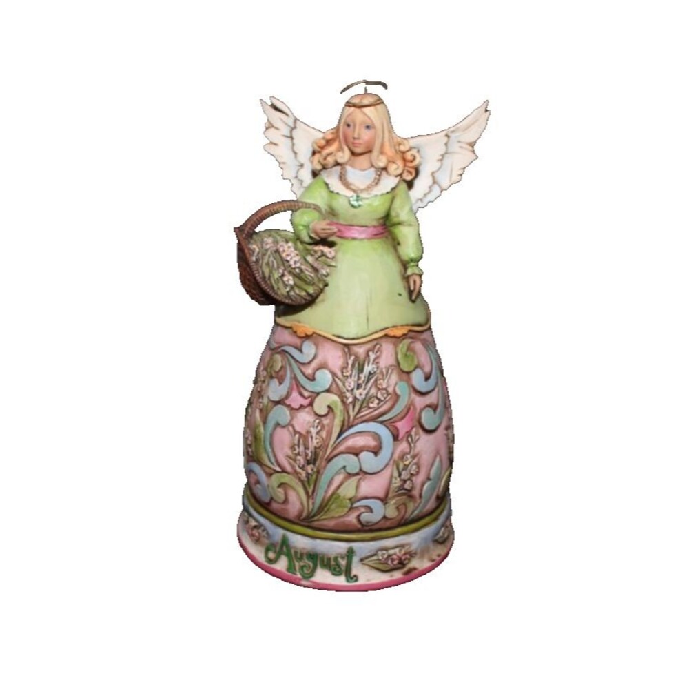 Jim Shore Heartwood Creek Angel Peridot Birth Stone August Resin Figurine